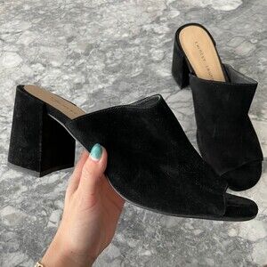 Chinese Laundry Suede Slip On Mules Black 11
